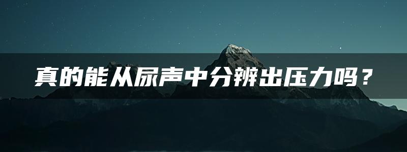 真的能从尿声中分辨出压力吗？