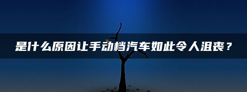 是什么原因让手动档汽车如此令人沮丧？