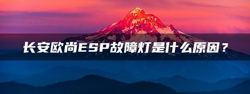 长安欧尚ESP故障灯是什么原因？