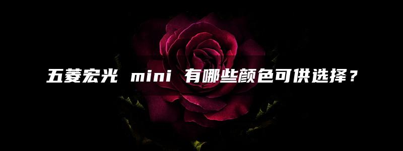 五菱宏光 mini 有哪些颜色可供选择？