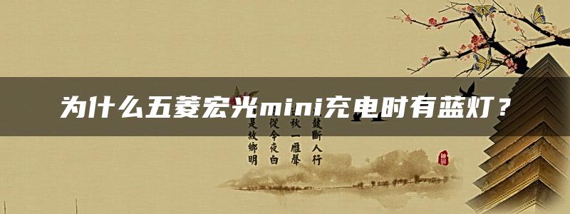 为什么五菱宏光mini充电时有蓝灯？