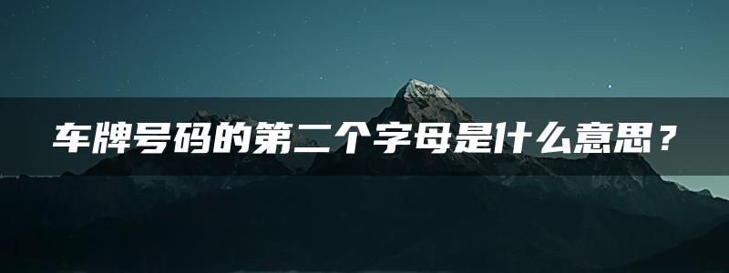 车牌号码的第二个字母是什么意思？