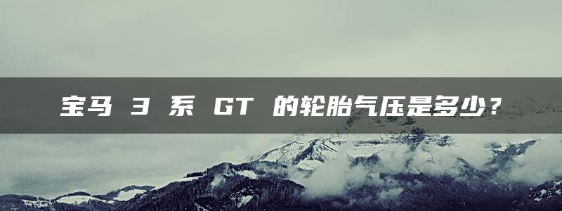 宝马 3 系 GT 的轮胎气压是多少？