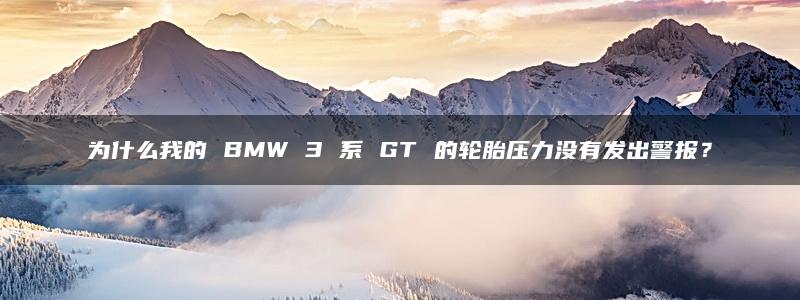 为什么我的 BMW 3 系 GT 的轮胎压力没有发出警报？