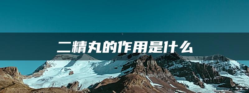 二精丸的作用是什么