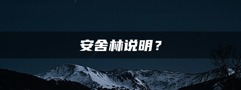 安舍林说明？