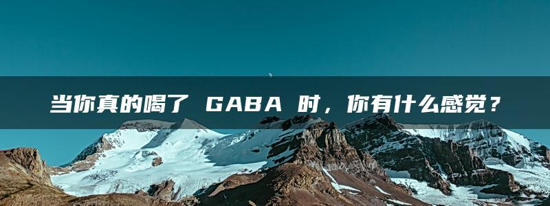 当你真的喝了 GABA 时，你有什么感觉？