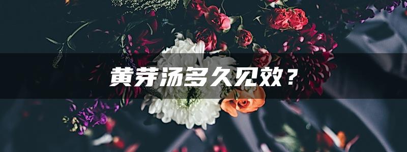 黄芽汤多久见效？