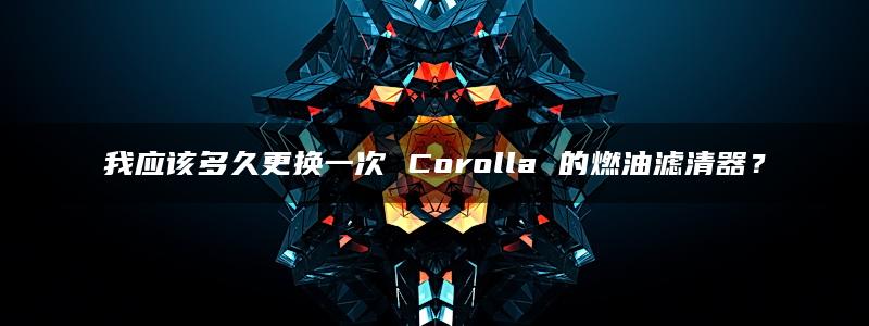 我应该多久更换一次 Corolla 的燃油滤清器？