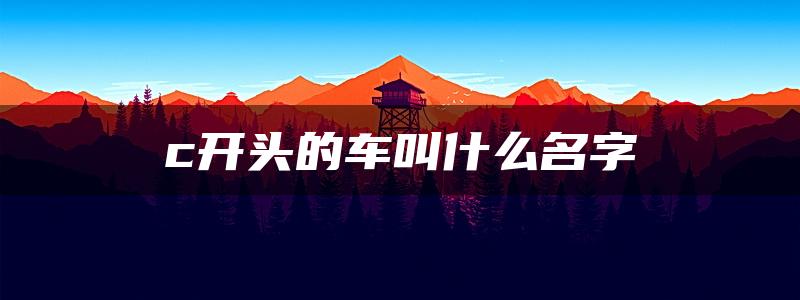 c开头的车叫什么名字