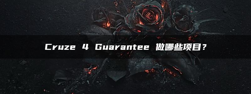 Cruze 4 Guarantee 做哪些项目？