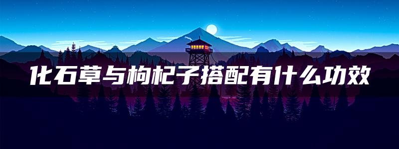 化石草与枸杞子搭配有什么功效