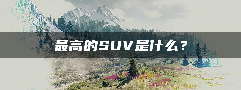 最高的SUV是什么？