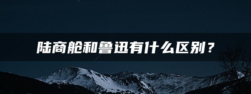 陆商舱和鲁迅有什么区别？