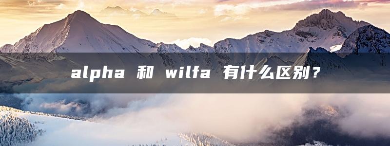 alpha 和 wilfa 有什么区别？