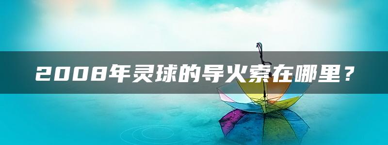 2008年灵球的导火索在哪里？