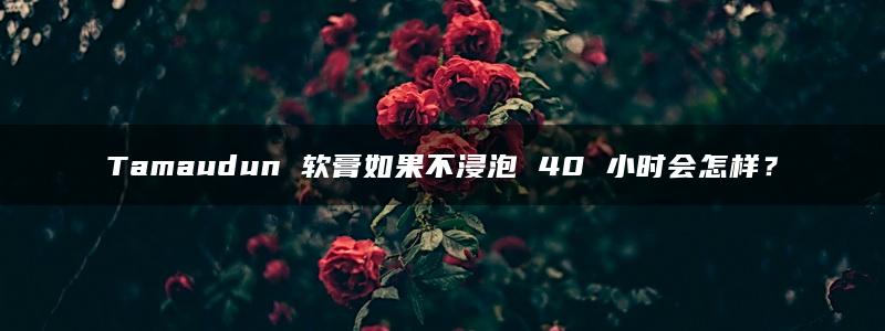 Tamaudun 软膏如果不浸泡 40 小时会怎样？