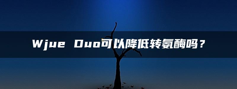 Wjue Duo可以降低转氨酶吗？