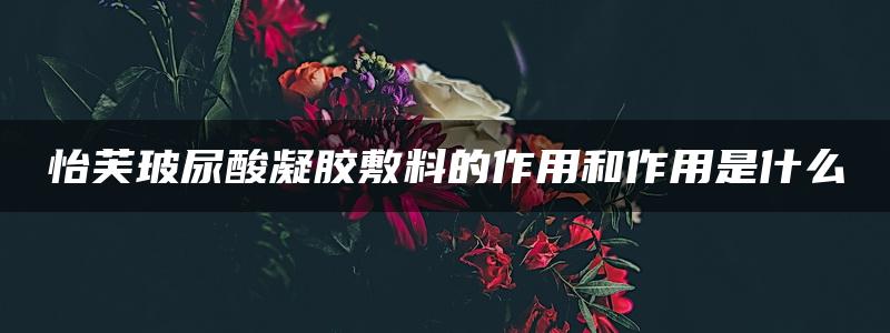 怡芙玻尿酸凝胶敷料的作用和作用是什么