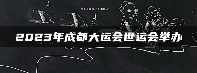 2023年成都大运会世运会举办