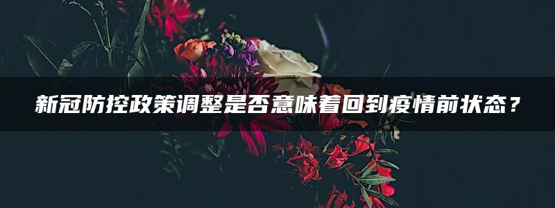 新冠防控政策调整是否意味着回到疫情前状态？