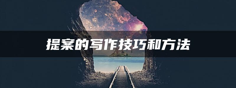 提案的写作技巧和方法