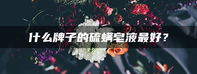 什么牌子的硫螨皂液最好？