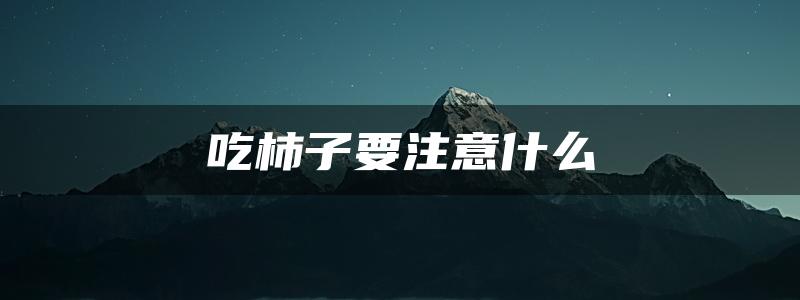 吃柿子要注意什么