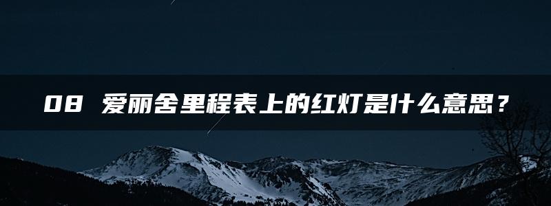 08 爱丽舍里程表上的红灯是什么意思？