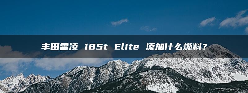 丰田雷凌 185t Elite 添加什么燃料？