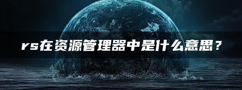 rs在资源管理器中是什么意思？