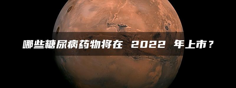 哪些糖尿病药物将在 2022 年上市？