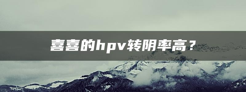 喜喜的hpv转阴率高？