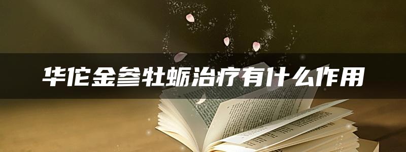 华佗金参牡蛎治疗有什么作用