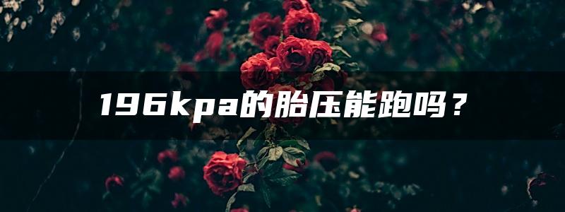 196kpa的胎压能跑吗？