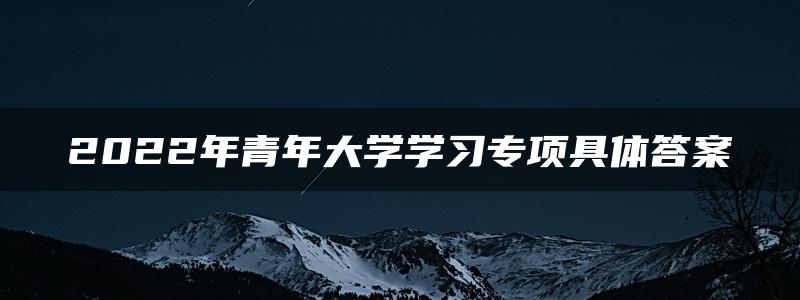 2022年青年大学学习专项具体答案