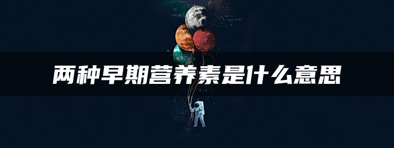 两种早期营养素是什么意思