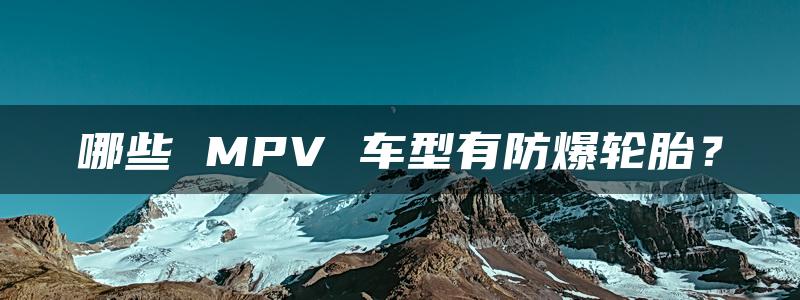 哪些 MPV 车型有防爆轮胎？