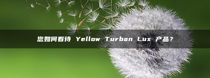 您如何看待 Yellow Turban Lux 产品？