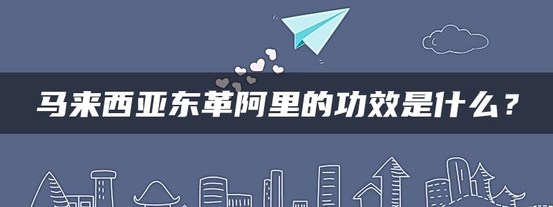 马来西亚东革阿里的功效是什么？