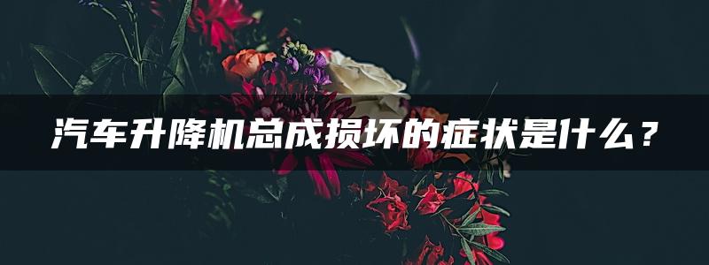 汽车升降机总成损坏的症状是什么？