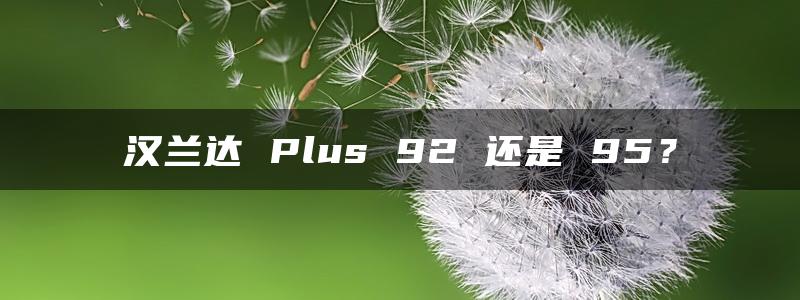 汉兰达 Plus 92 还是 95？