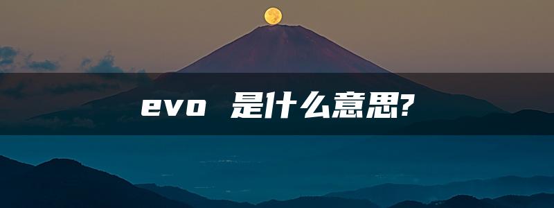 evo 是什么意思?