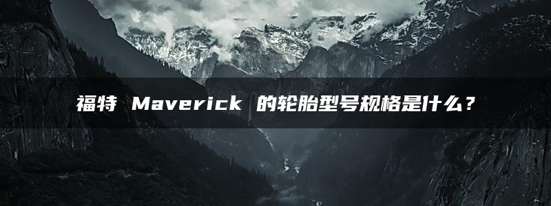 福特 Maverick 的轮胎型号规格是什么？