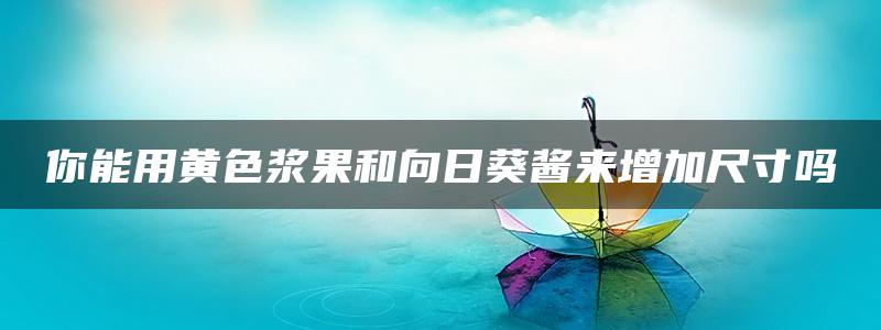 你能用黄色浆果和向日葵酱来增加尺寸吗