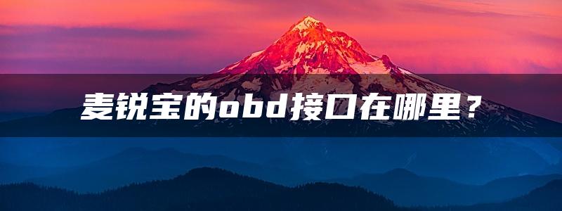 麦锐宝的obd接口在哪里？