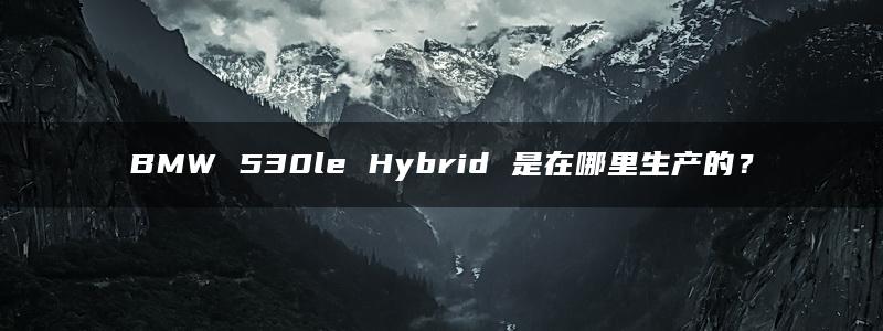 BMW 530le Hybrid 是在哪里生产的？