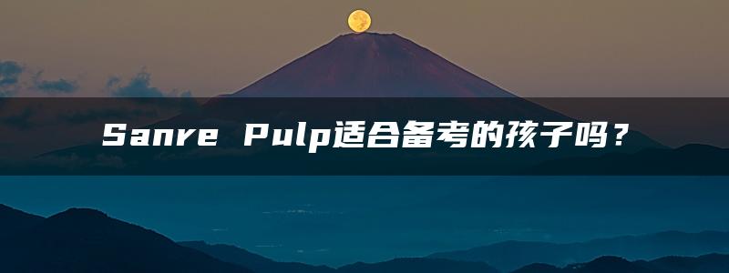 Sanre Pulp适合备考的孩子吗？