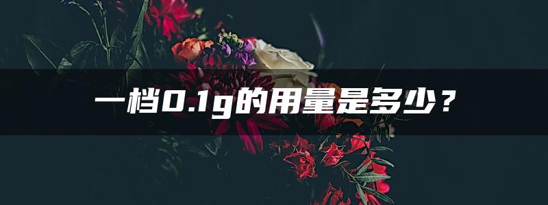 一档0.1g的用量是多少？