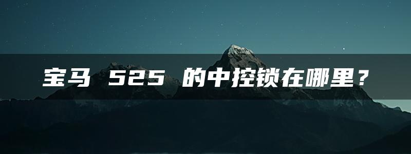 宝马 525 的中控锁在哪里？